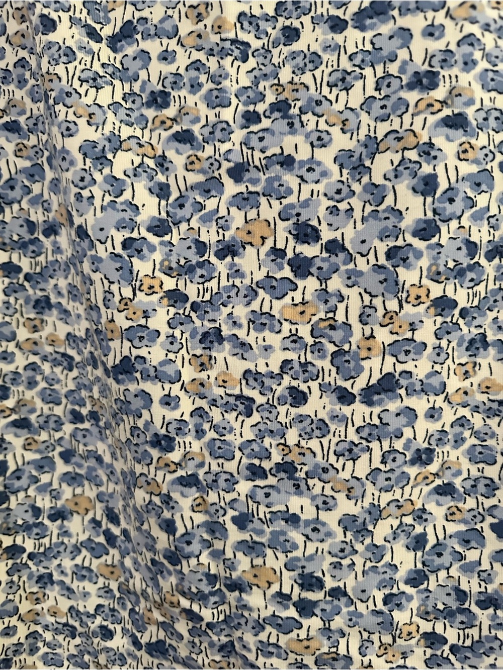 Reformation Dusk Knit Top Dara Blue and Cream Floral Cropped Lightweight Sz S - Picture 9 of 12